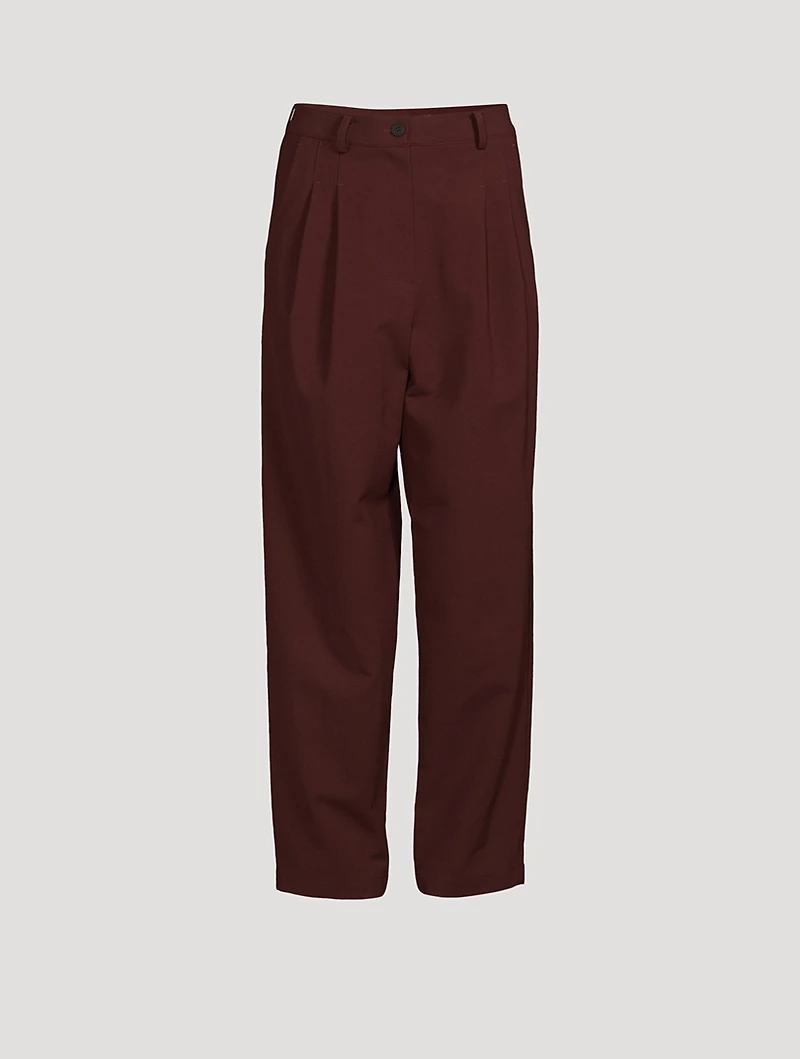 Pleated Wide-Leg Trousers