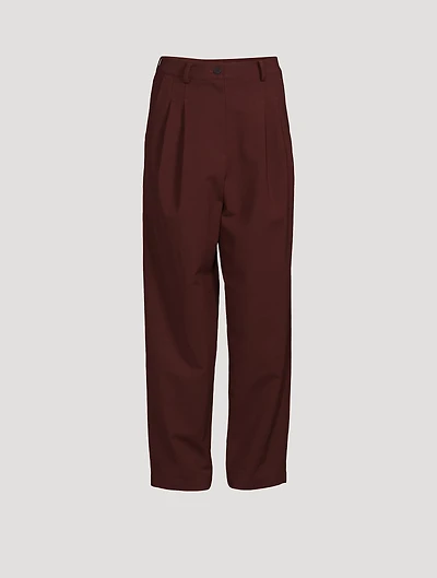 Pleated Wide-Leg Trousers