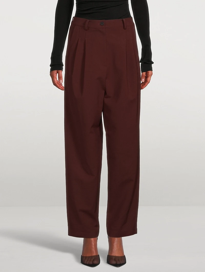 Pleated Wide-Leg Trousers