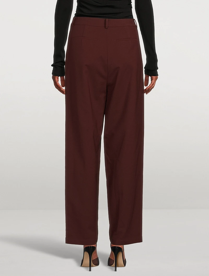 Pleated Wide-Leg Trousers