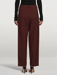 Pleated Wide-Leg Trousers