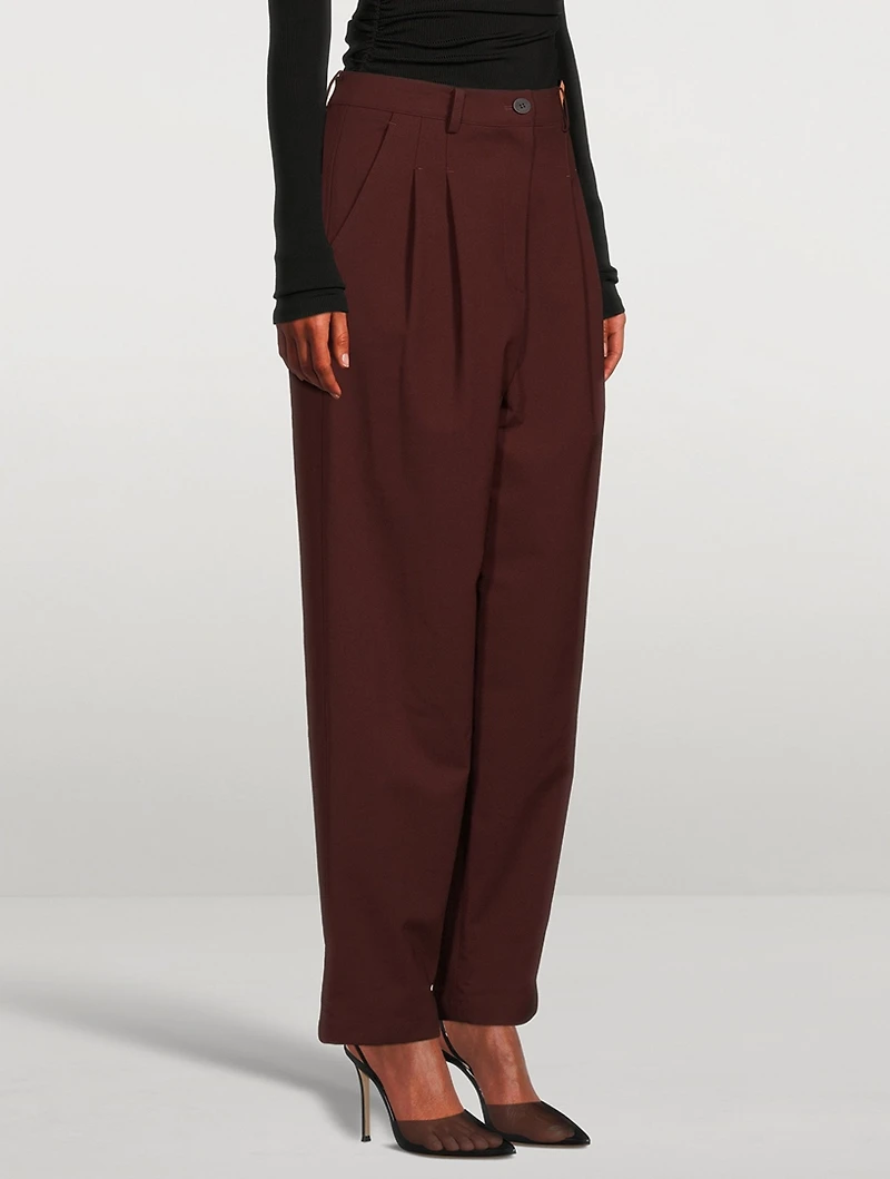Pleated Wide-Leg Trousers