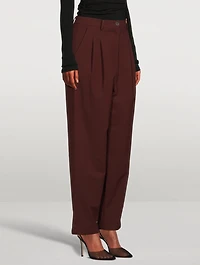 Pleated Wide-Leg Trousers