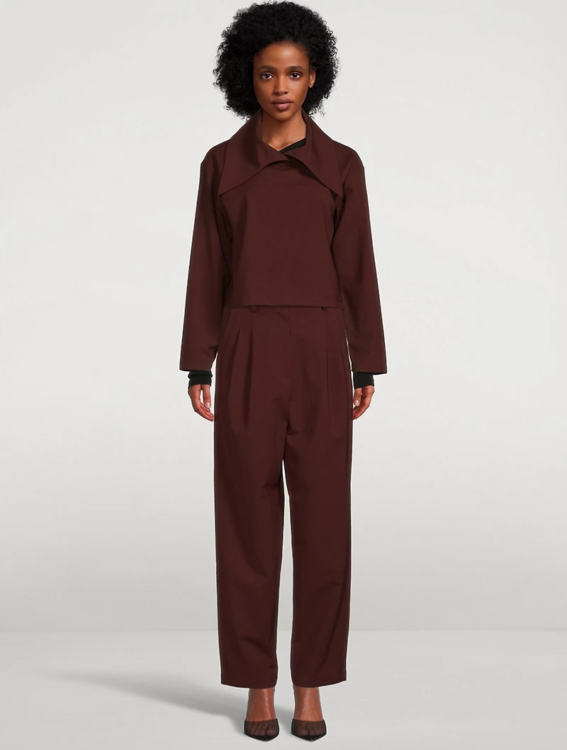 Pleated Wide-Leg Trousers