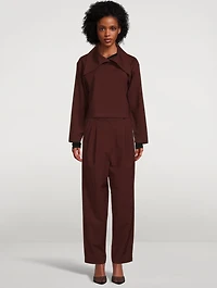 Pleated Wide-Leg Trousers