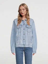 Cotton And Linen Oversized Denim Jacket