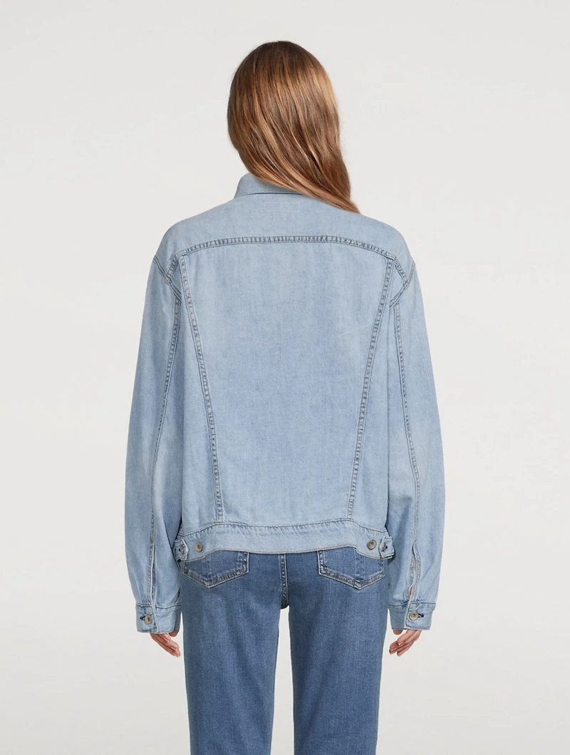 Cotton And Linen Oversized Denim Jacket