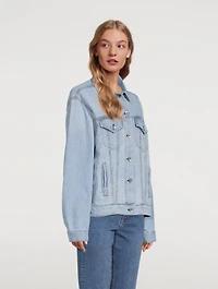 Cotton And Linen Oversized Denim Jacket