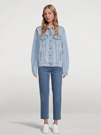 Cotton And Linen Oversized Denim Jacket