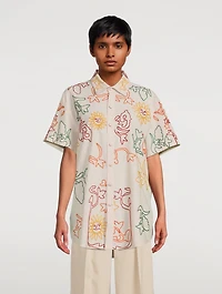 Daniel Embroidered Cotton Short-Sleeve Shirt