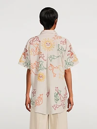 Daniel Embroidered Cotton Short-Sleeve Shirt