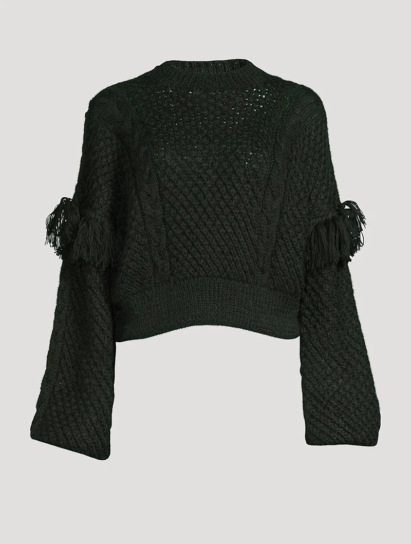 Mia Wool Cable Knit Cropped Sweater
