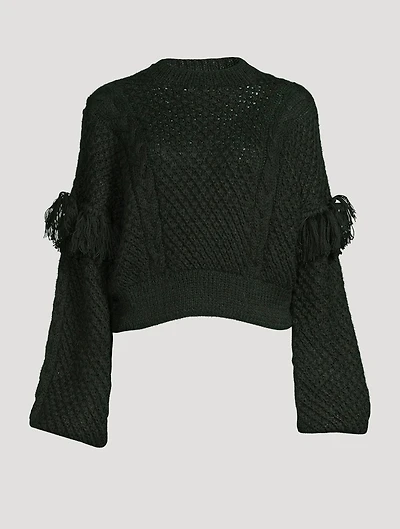 Mia Wool Cable Knit Cropped Sweater
