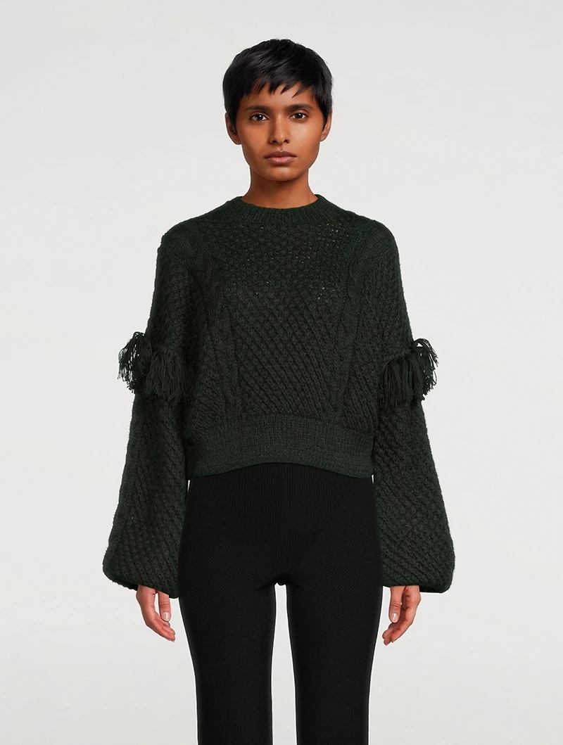 Mia Wool Cable Knit Cropped Sweater
