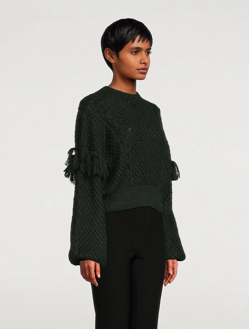 Mia Wool Cable Knit Cropped Sweater