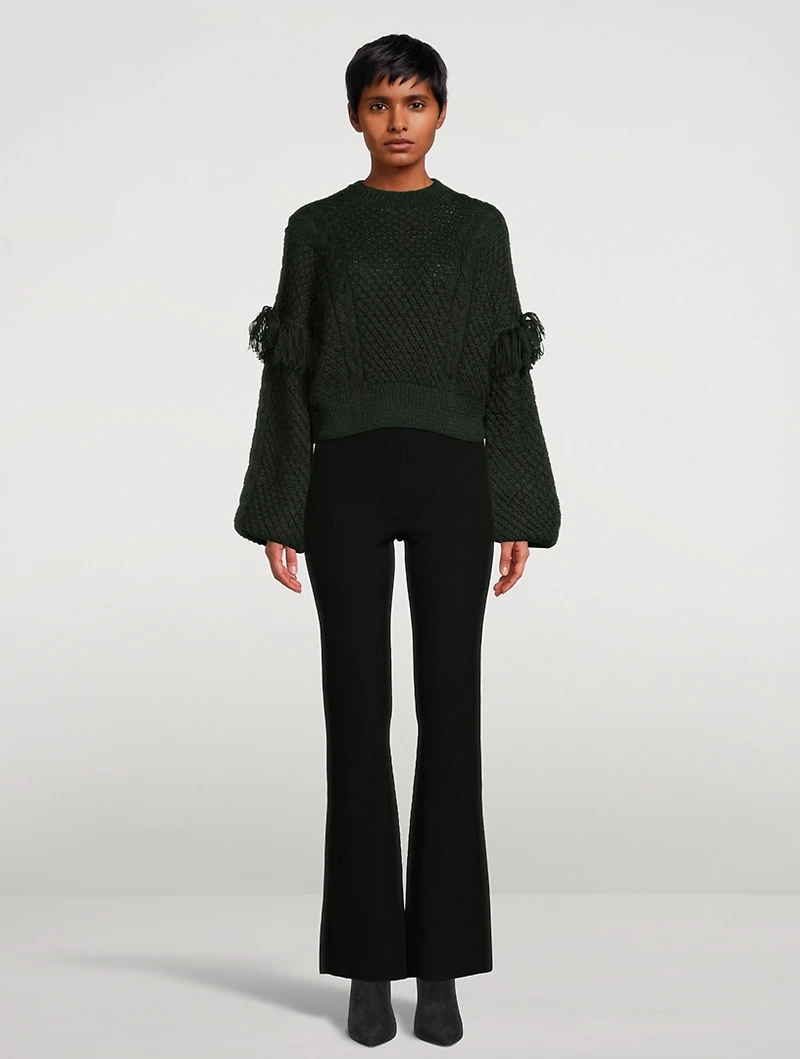 Mia Wool Cable Knit Cropped Sweater