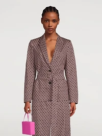 Beachy Printed Blazer With Belt