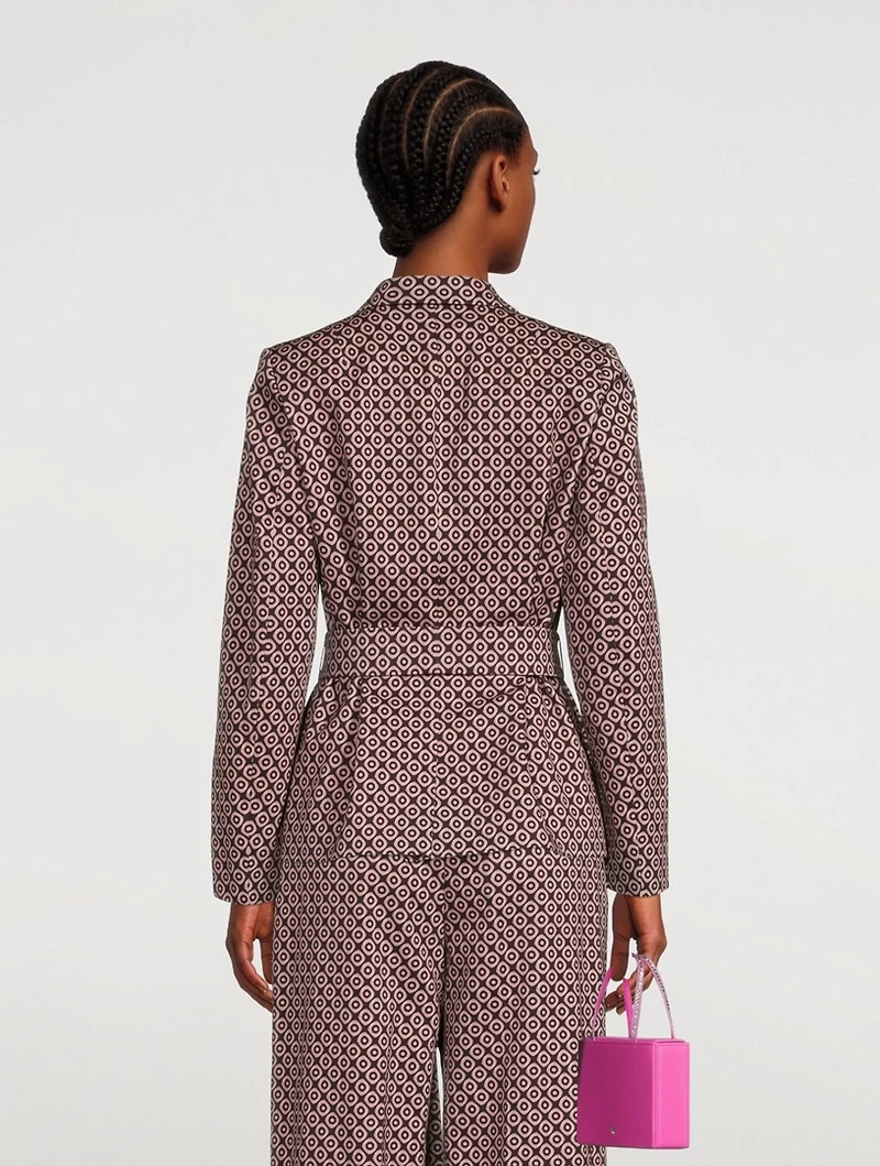 Beachy Printed Blazer With Belt