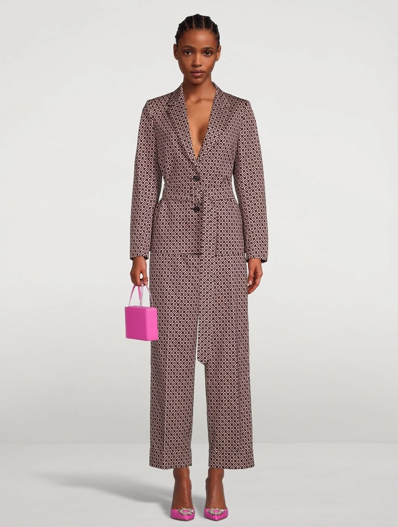 Beachy Printed Blazer With Belt