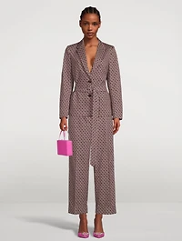 Beachy Printed Blazer With Belt