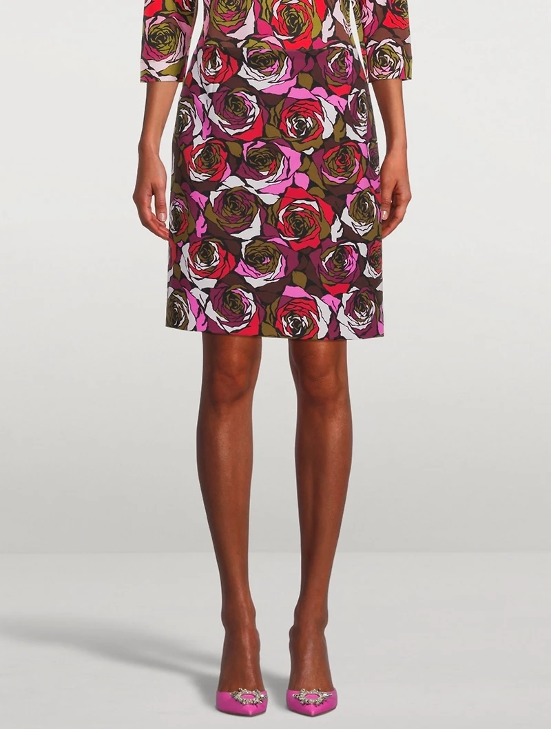Salby Cotton Printed Pencil Skirt
