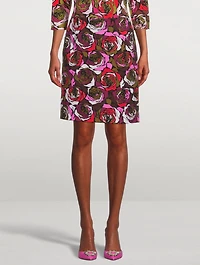 Salby Cotton Printed Pencil Skirt