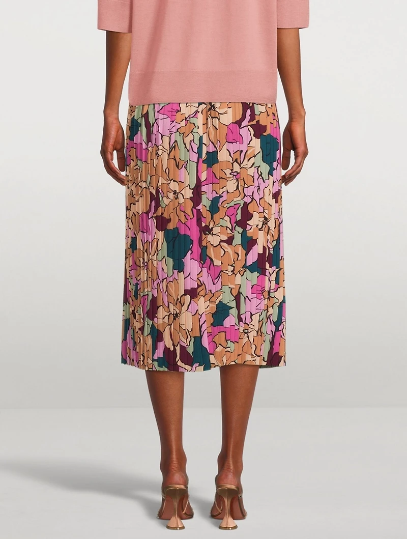 Sarean Printed Pleated Midi Skirt