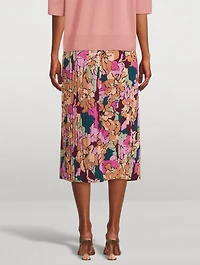 Sarean Printed Pleated Midi Skirt