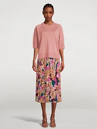 Sarean Printed Pleated Midi Skirt