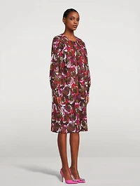 Darko Cotton Printed Long-Sleeve Midi Dress