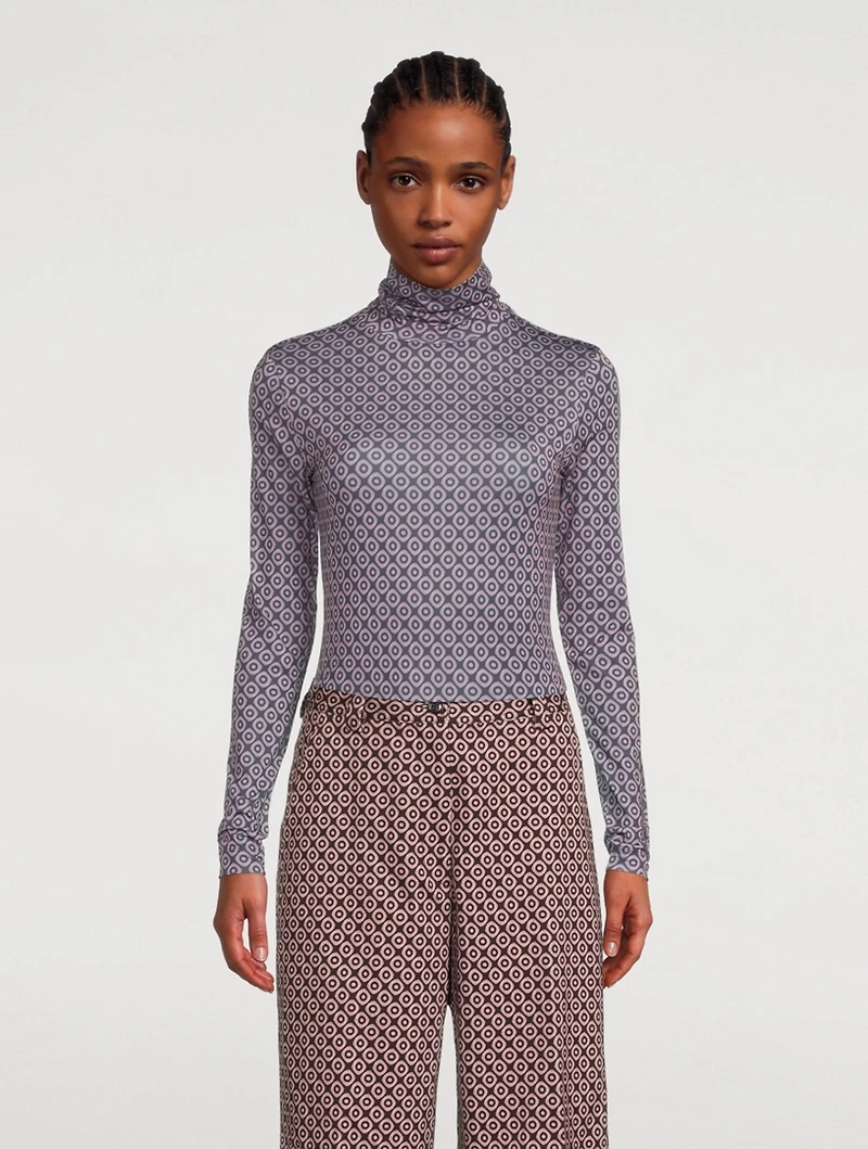 Heyser Printed Turtleneck Top