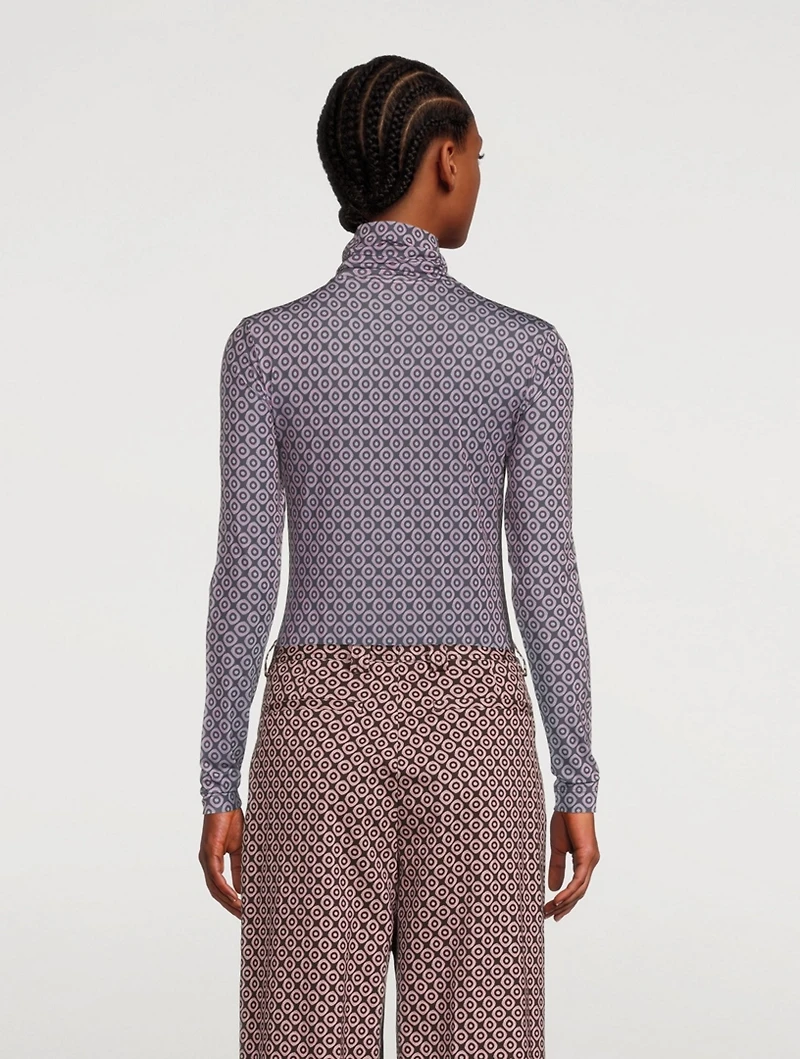Heyser Printed Turtleneck Top