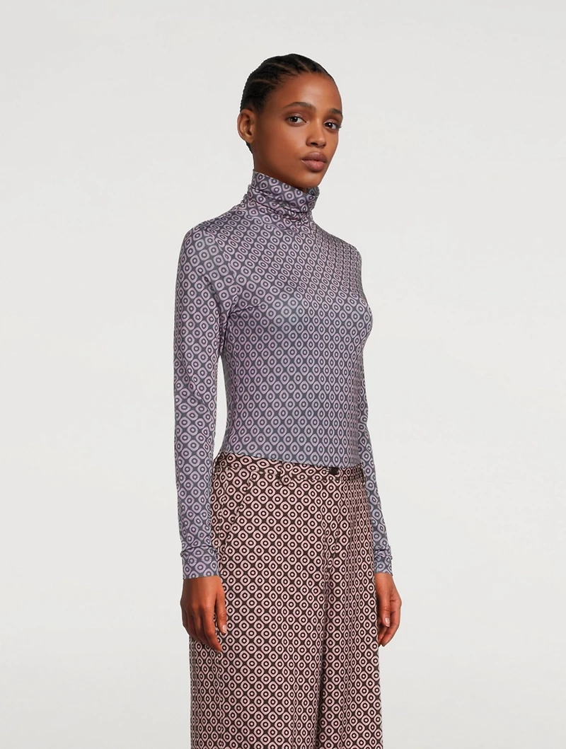 Heyser Printed Turtleneck Top