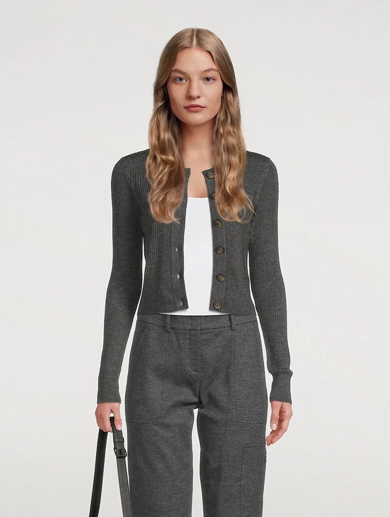 Contoy Cropped Wool And Cashmere Cardigan