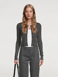 Contoy Cropped Wool And Cashmere Cardigan