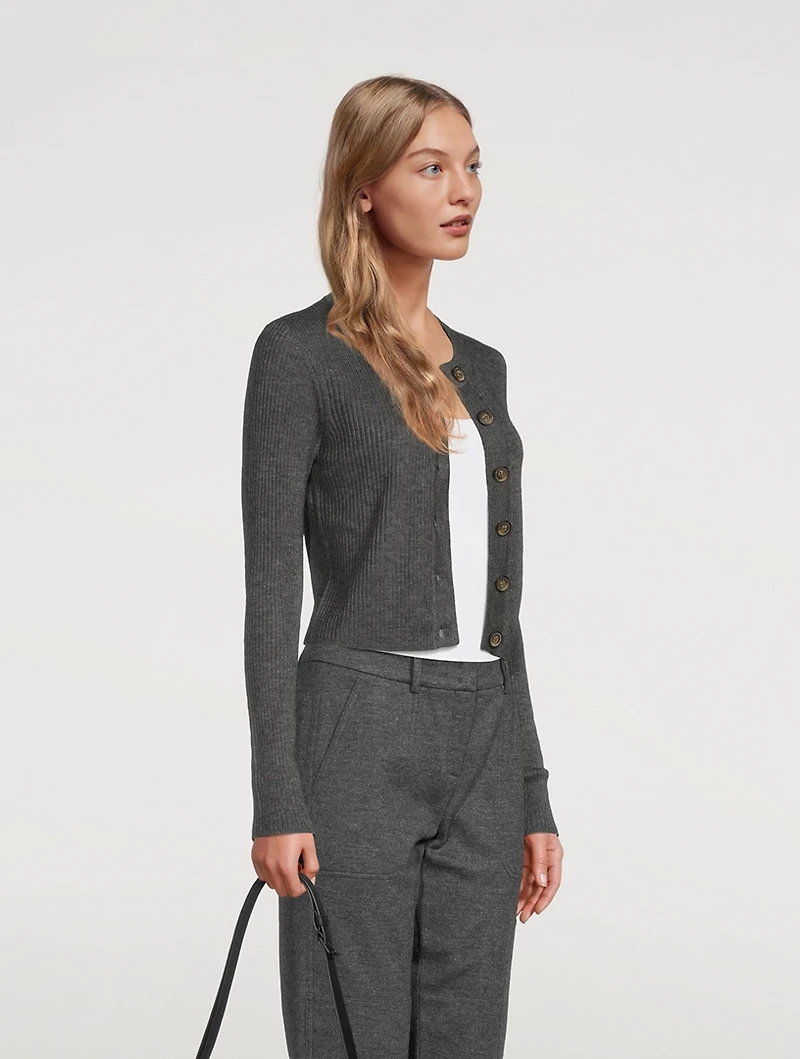 Contoy Cropped Wool And Cashmere Cardigan