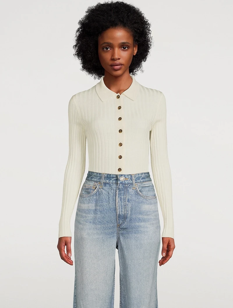 Hierro Wool And Cashmere Knit Polo Bodysuit