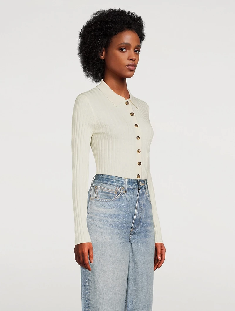 Hierro Wool And Cashmere Knit Polo Bodysuit
