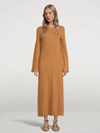 Larga Bell-Sleeve Wool And Cashmere Maxi Dress