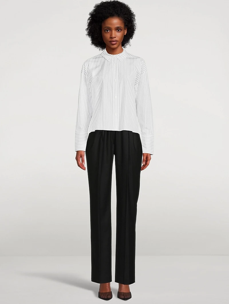 Pulau Cotton Poplin Shirt Stripe Print