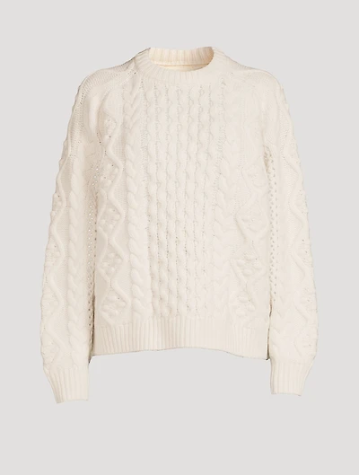 Secas Wool And Cashmere Cable-Knit Sweater