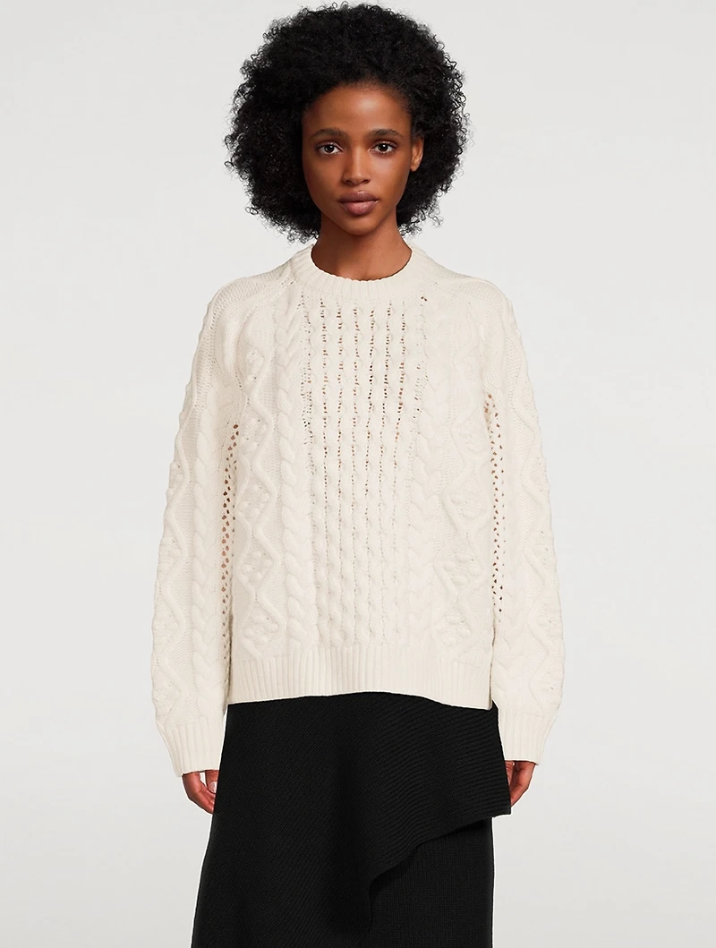 Secas Wool And Cashmere Cable-Knit Sweater