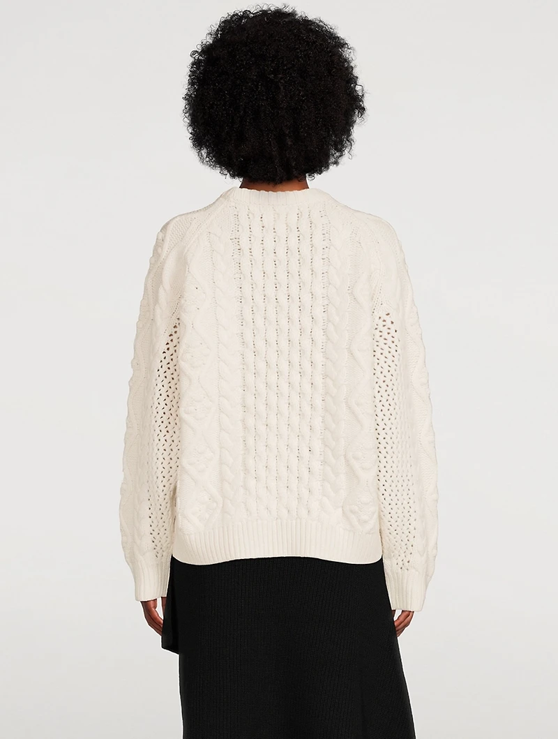 Secas Wool And Cashmere Cable-Knit Sweater