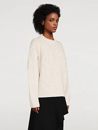 Secas Wool And Cashmere Cable-Knit Sweater
