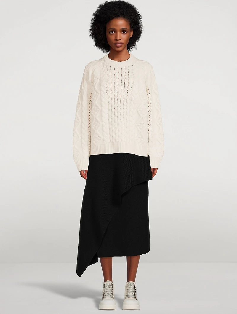 Secas Wool And Cashmere Cable-Knit Sweater