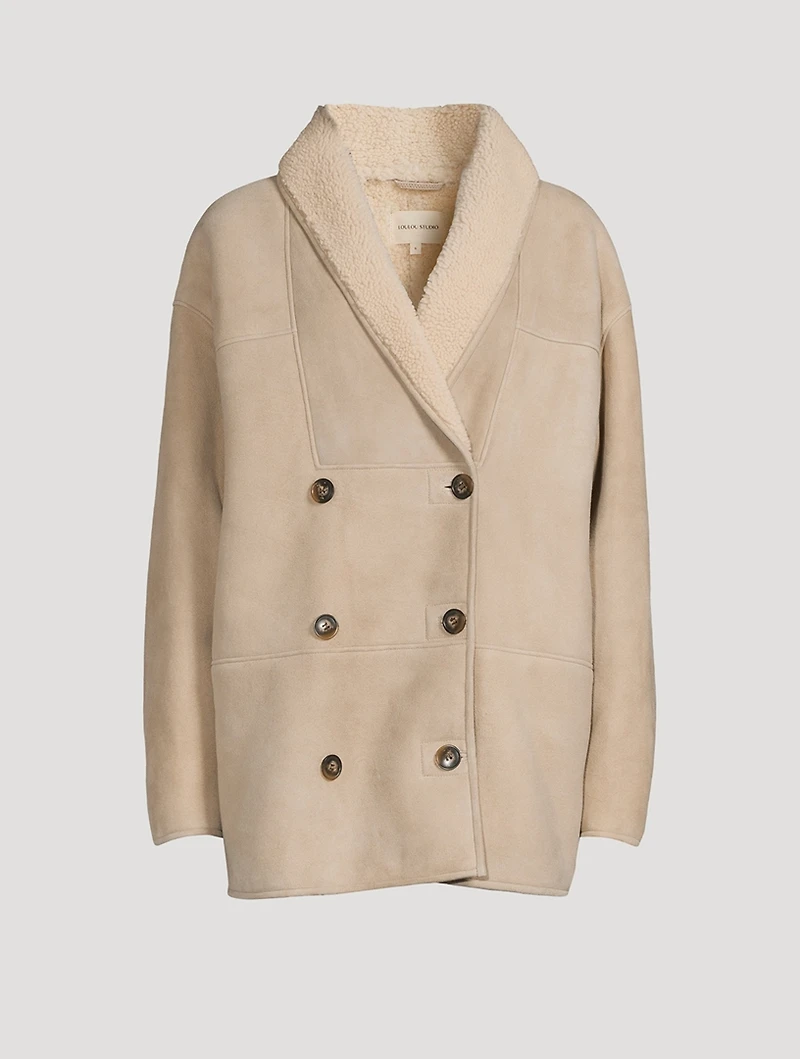Cebu Shearling Double-Breasted Coat
