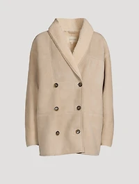Cebu Shearling Double-Breasted Coat