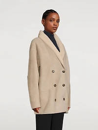 Cebu Shearling Double-Breasted Coat
