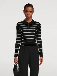 Piazzi Wool Polo Bodysuit Stripe Print
