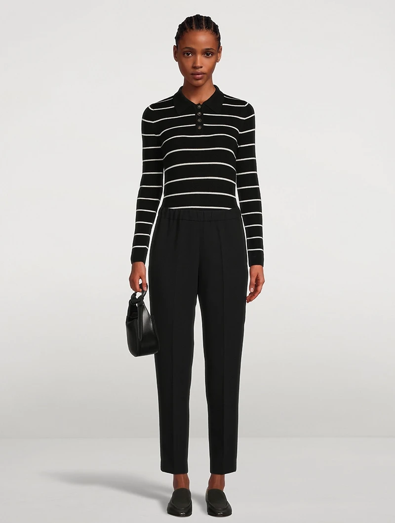 Piazzi Wool Polo Bodysuit Stripe Print